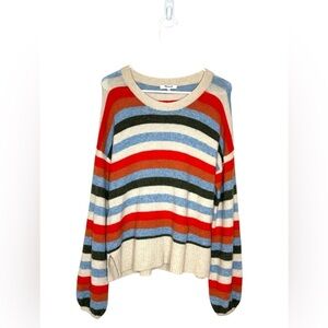 Madewell Payton Striped Sweater Sz S Merino Wool/Alpaca blend Cozy Fall Winter